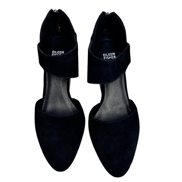 Eileen Fisher Black Mina Suede Shoes SZ 9 - Picture 3 of 12